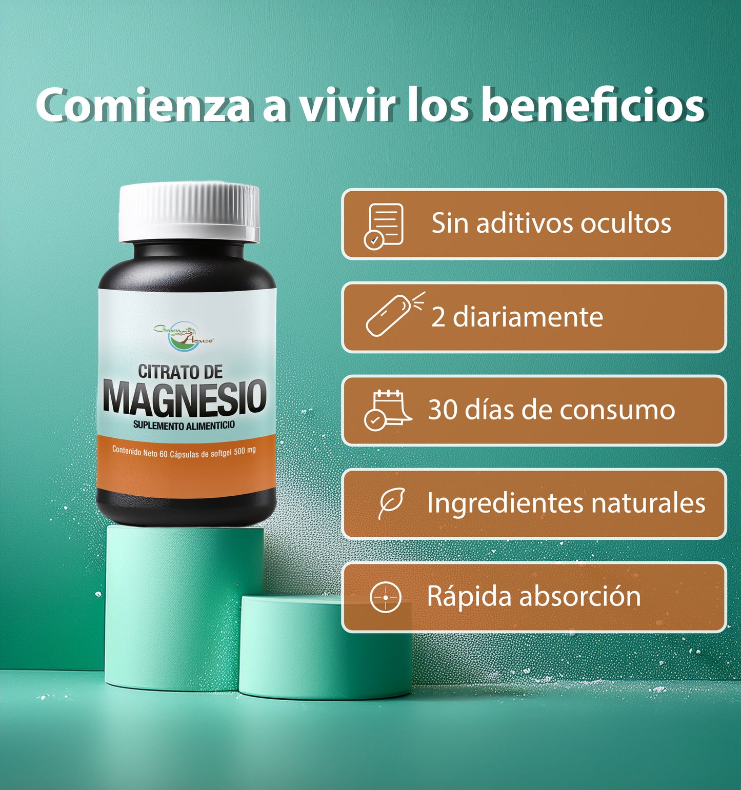 Citrato de magnesio | 60 Cápsulas softgel