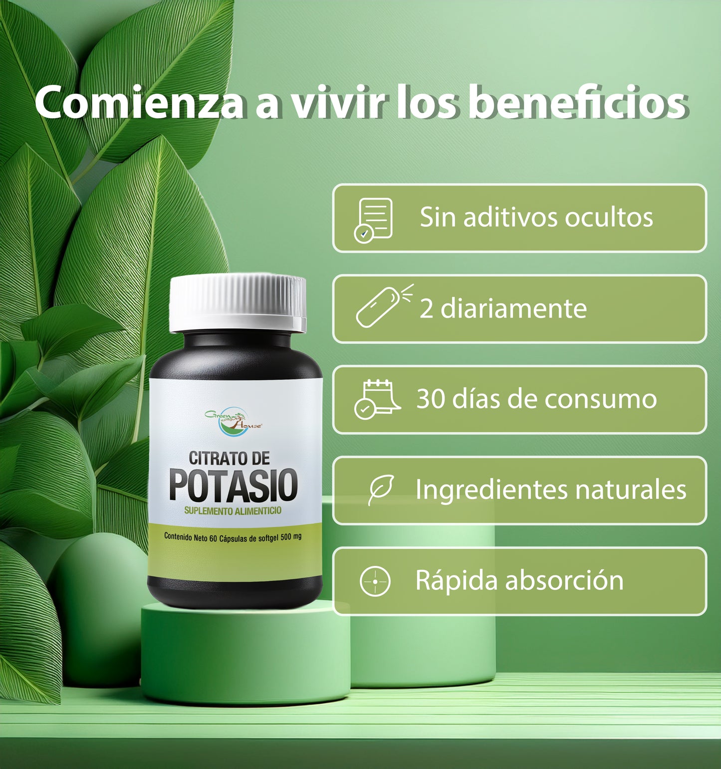 Citrato de potasio | 60 Cápsulas softgel