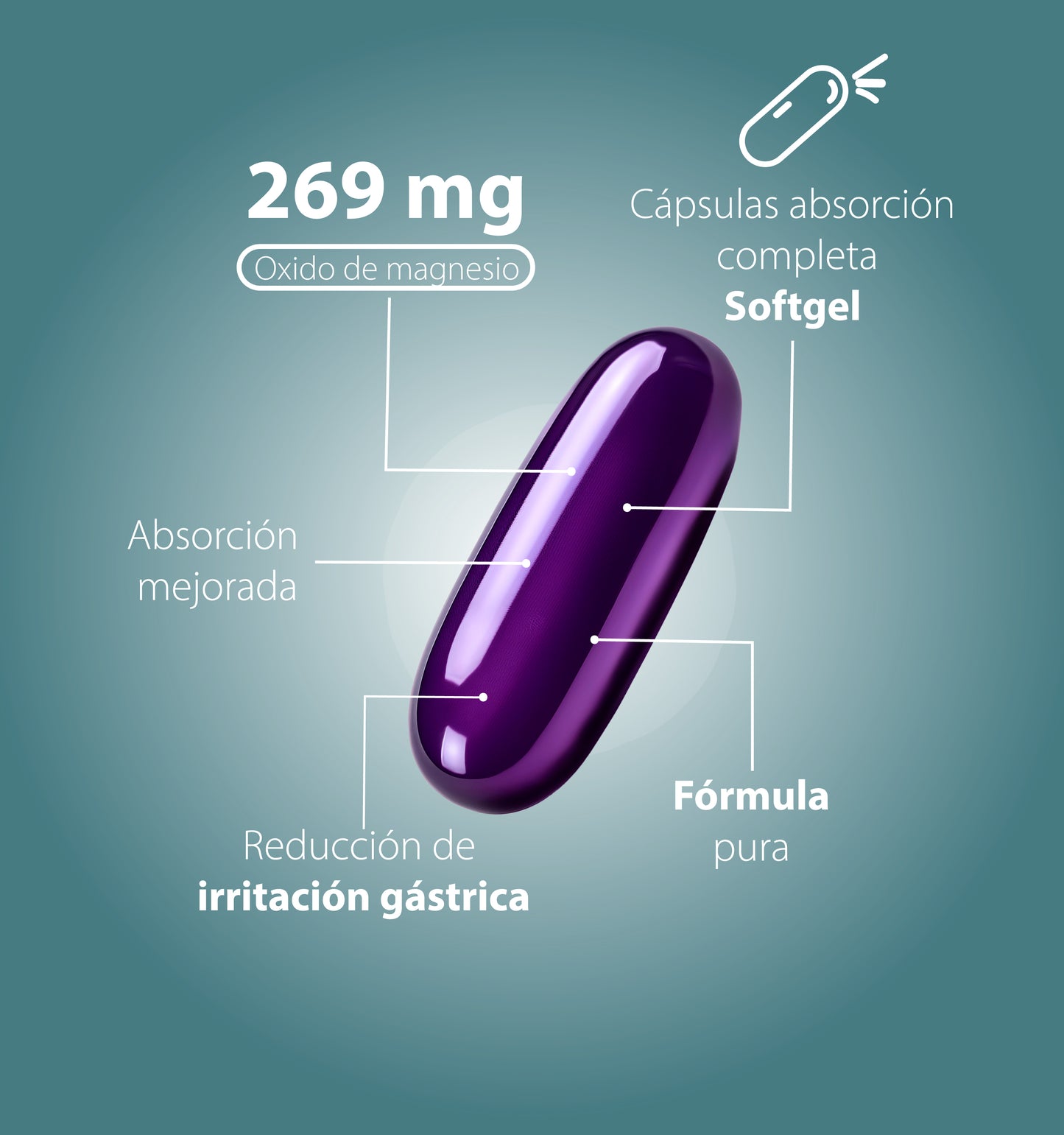 Oxido y sulfato de magensio | 60 Cápsulas softgel