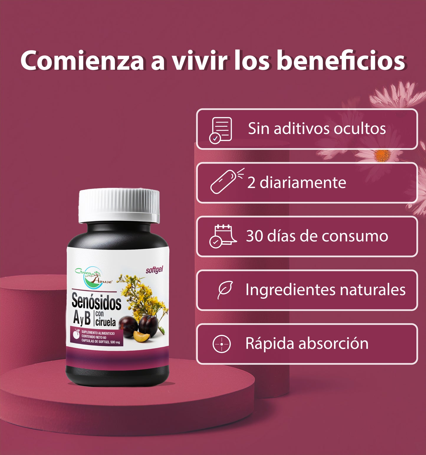 Senósidos A y B + Ciruela | 60 Cápsulas softgel