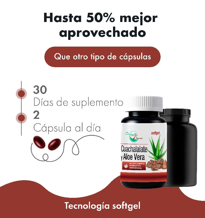 Aloe vera + Cuachalalate | 60 Cápsulas softgel