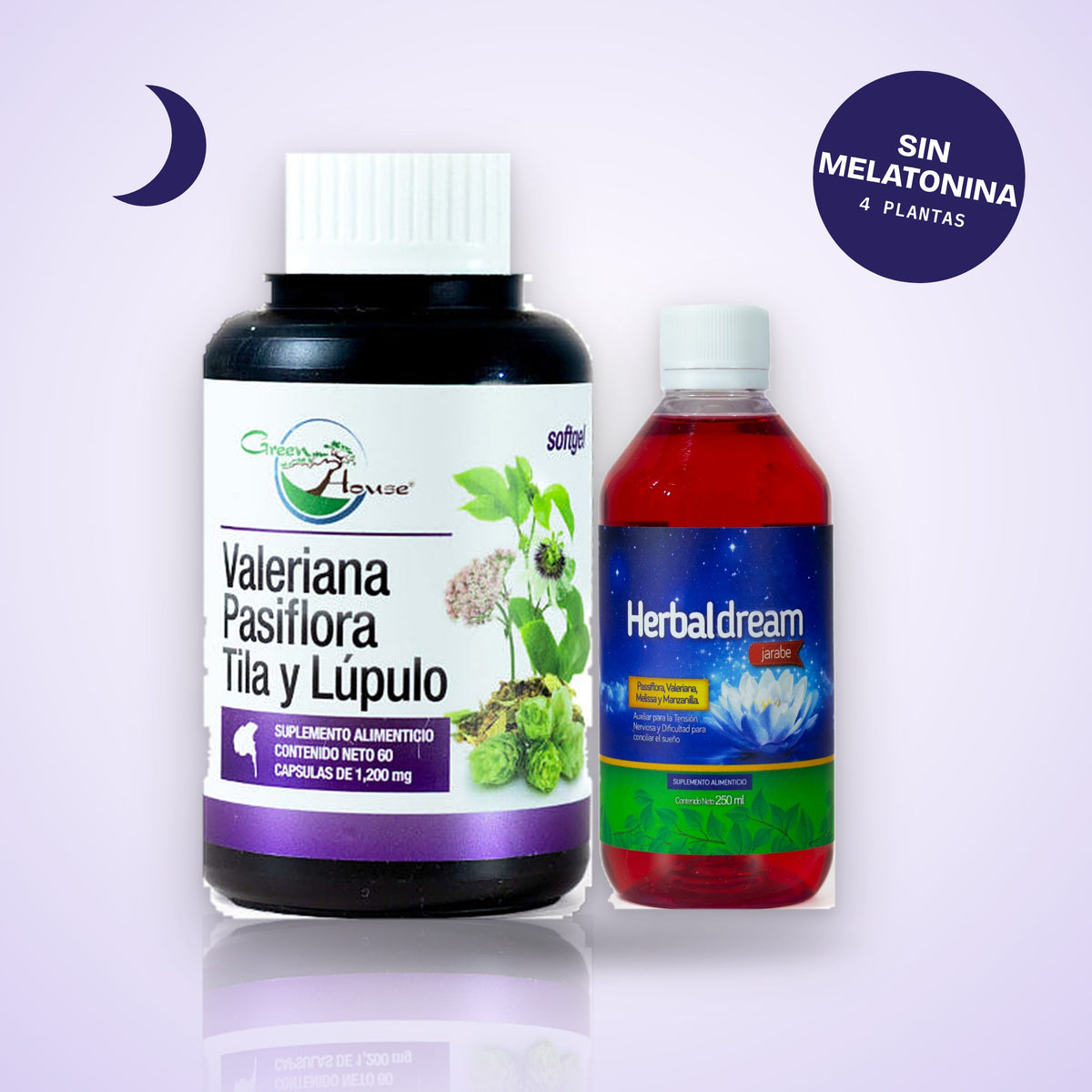 Valeriana, Pasiflora, Tila y Lúpulo y Herbaldream, sin melatonina
