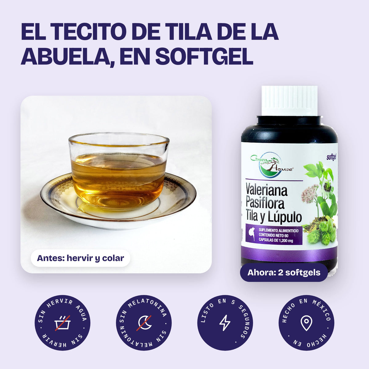El tecito de tila de la abuela, en softgel