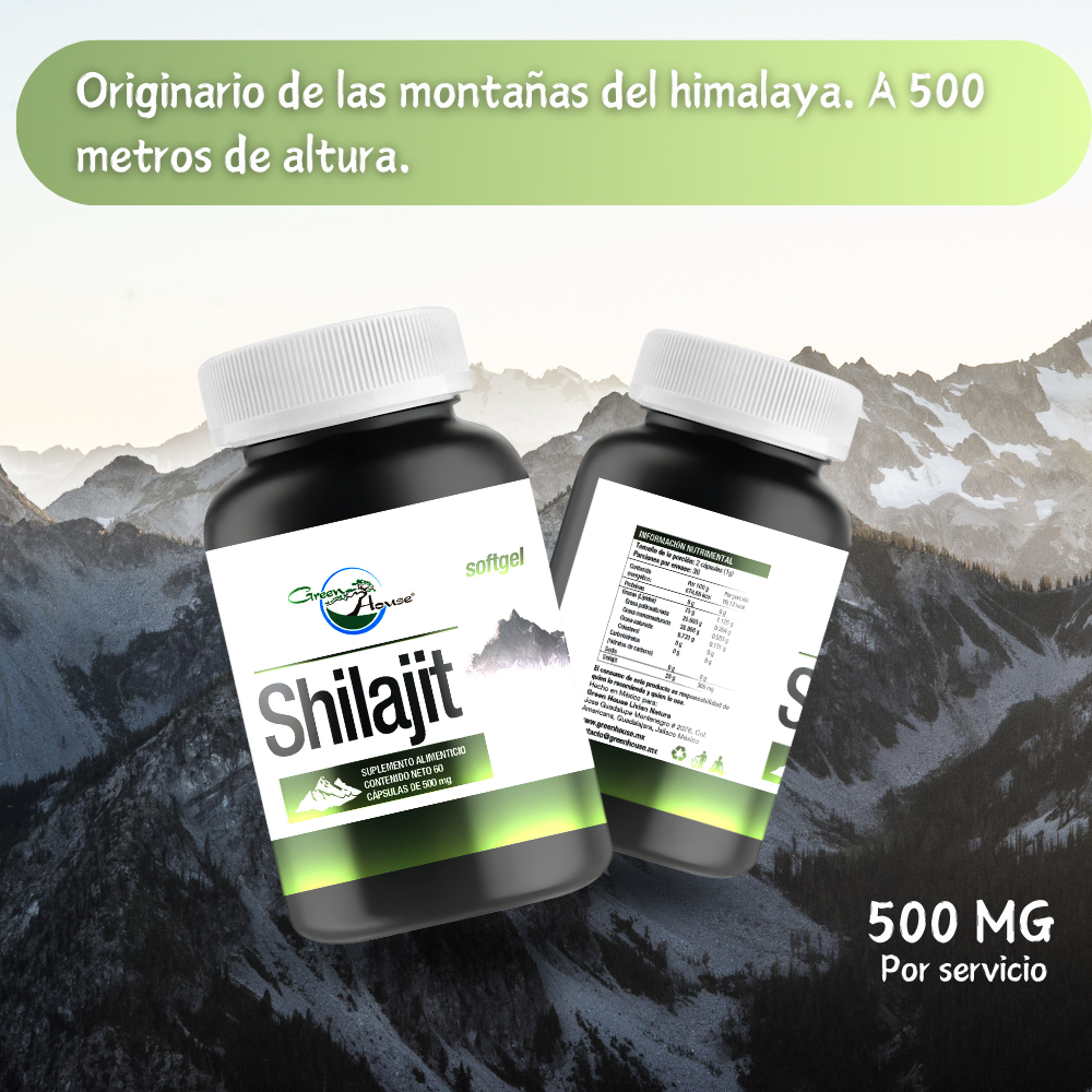 Shilajit Puro del Himalaya | 60 Cápsulas softgel